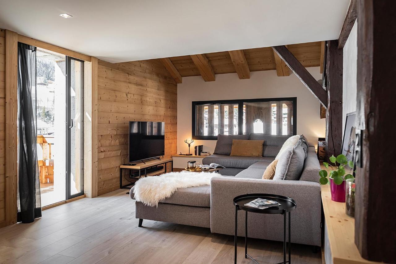 Spacieux Duplex Avec Vue La Clusaz Exteriör bild